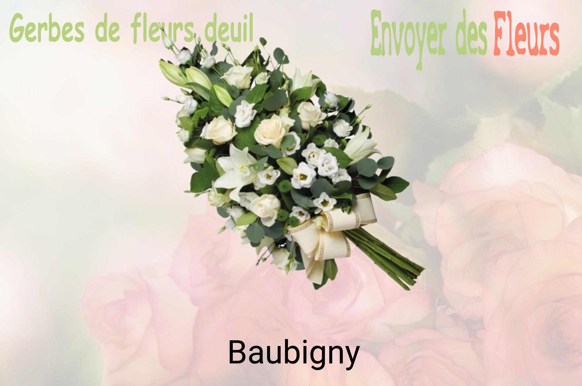 Gerbe de fleurs de deuil livrée à Baubigny